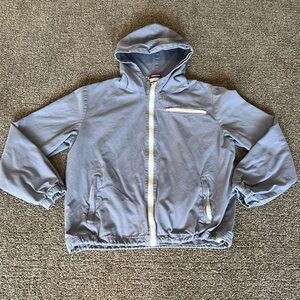 John Galt Jacket Women’s One Size Hooded Long Sleeve Blue/Gray Windbreaker